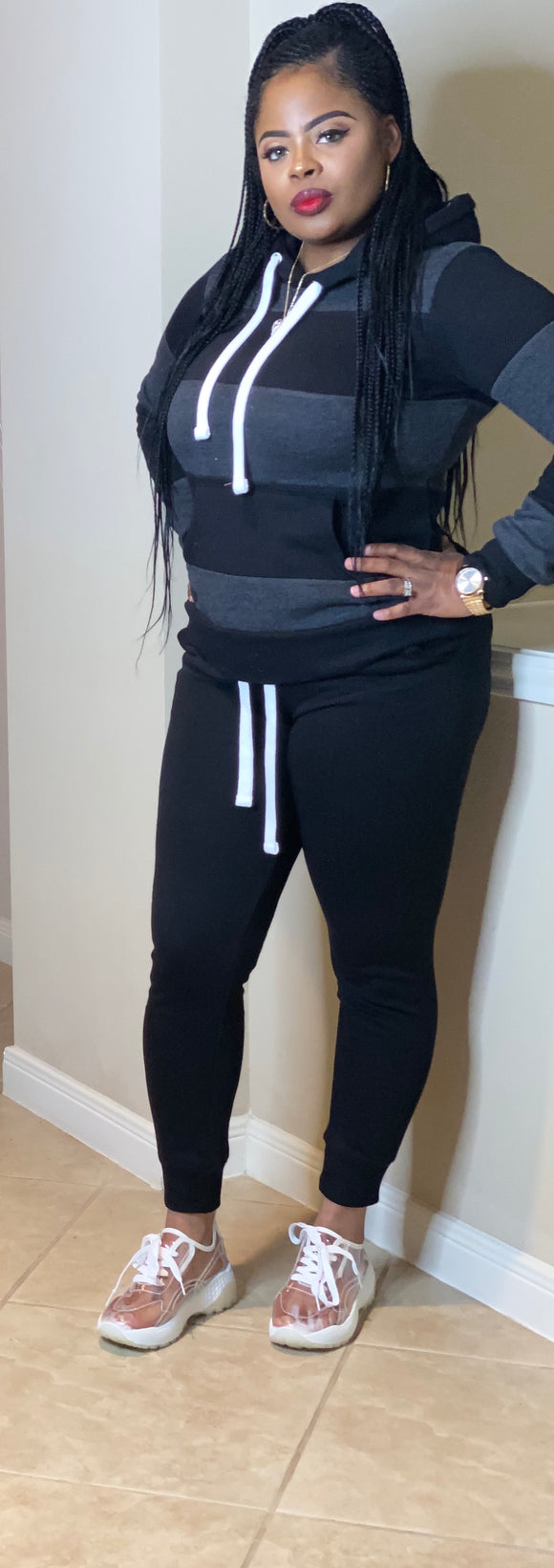 Black Classic Hoodie Set