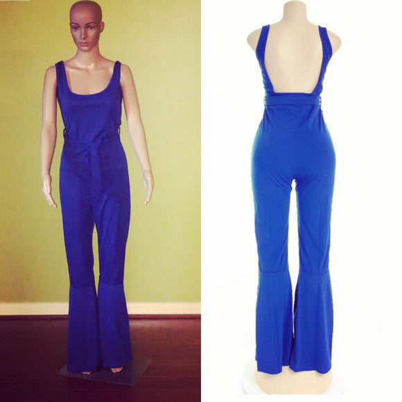 Cool Blue Sleeveless Jumpsuit