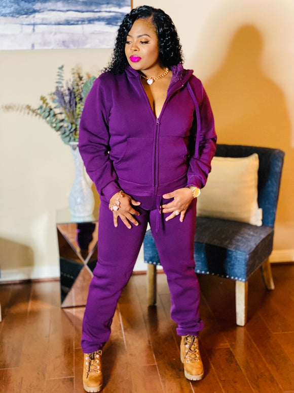 Stay Warm Purple Pants Set