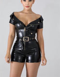 Leatherette Romper